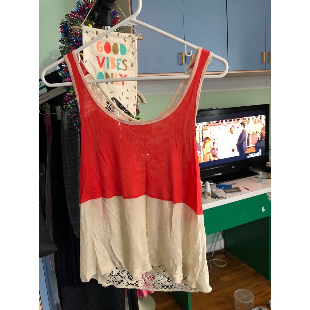 Color Block Lace Back Tanktop
